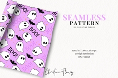 Purple Boo Ghost Pattern | Cute Halloween Digital Paper Product Image 2