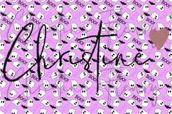 Purple Boo Ghost Pattern | Cute Halloween Digital Paper Product Image 4