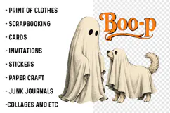 Boo Ghost Dog Halloween PNG, Funny Halloween PNG, Dog PNG Product Image 3
