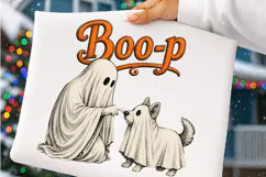 Boo Ghost Dog Halloween PNG, Funny Halloween PNG, Dog PNG Product Image 4