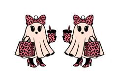 Fashionable Boo Ghost Halloween Earrings Lasercut Design Product Image 2