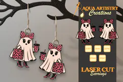 Fashionable Boo Ghost Halloween Earrings Lasercut Design Product Image 1