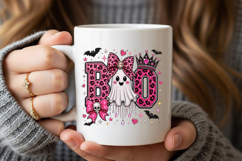 Boo Ghost Leopard Rhinestone PNG Design Product Image 5