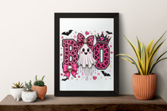 Boo Ghost Leopard Rhinestone PNG Design Product Image 7