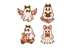 4x Cute Boo Ghost Ornaments, Studs, Decoration Lasercut Product Image 2