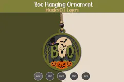 Boo ghost ornament SVG Product Image 2