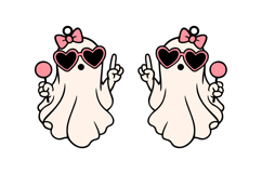 Boo Ghost Wearing Glasses Halloween Earrings Lasercut Design Product Image 2