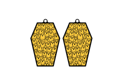 Boo Ghosts Coffin Earrings Laser Cut, Cute Dangle Earrings Product Image 2