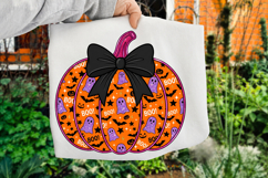 Boo Glitter Pumpkin Halloween Coquette PNG Product Image 2