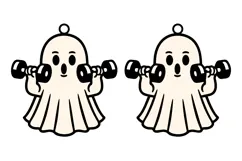 Boo Gym Keychain Halloween Earrings Lasercut Design Product Image 2