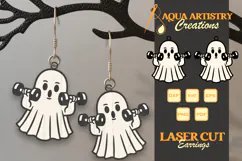Boo Gym Keychain Halloween Earrings Lasercut Design Product Image 1
