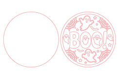 BOO Halloween Round Door Hanger Laser Cut Product Image 2