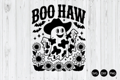 Boo Haw SVG, Cow Spot Ghost Western Halloween SVG Product Image 1