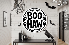 Boo Haw SVG File | Halloween Round Sign SVG Product Image 1