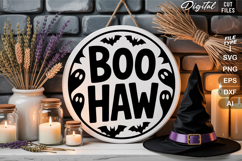 Boo Haw SVG File | Halloween Round Sign SVG Product Image 2