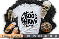 Boo Haw SVG File | Halloween Round Sign SVG Product Image 4