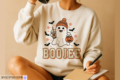 Cute Boo Jee Ghost SVG PNG T-shirt Design Product Image 4