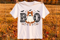 BOO Lace Ghost PNG, Cute Coquette Halloween Ghost png Product Image 2