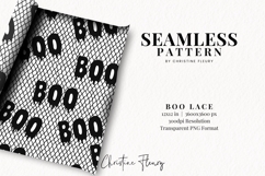 Seamless Boo Lace Pattern | Halloween PNG Product Image 2