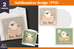 Post Stamp Halloween t-shirt, Retro Halloween PNG Boo Mail Product Image 1