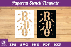 Boo Papercut Stencil SVG Product Image 1