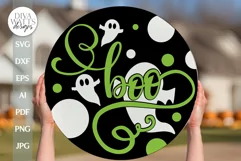 Boo SVG Halloween Door Hanger SVG Ghost SVG Cute Ghosts svg Product Image 1