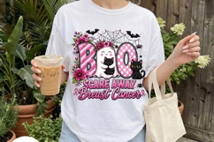 Boo Scare Away Breast Cancer Halloween PNG Product Image 4