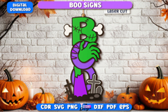 Boo Sign Laser Cut | Halloween Home Décor Idea | Porch Décor Product Image 1