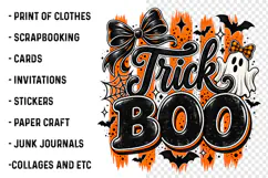 BOO Striped PNG, Preppy Halloween Png Product Image 3