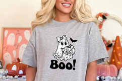 Cute Halloween Ghost with Bow and Pumpkin Product Image 3