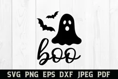 Boo SVG- Farmhouse Halloween Sign SVG Cut File Product Image 2