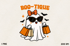 Girly Ghost Cute Halloween PNG Sublimation Design Product Image 1