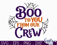Farmhouse Halloween Round Sign, Boo To You From Our Crew Svg Product Image 2