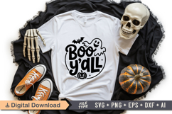Boo Y&#039;all SVG File | Halloween Round Sign SVG Product Image 4
