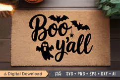 Boo Y'all SVG | Halloween Doormat SVG | Doormat SVG Product Image 2