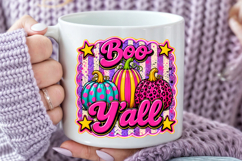 Boo Yall PNG, Pink Halloween Pumpkin Sublimation Product Image 4