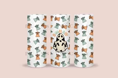 boohaw halloween skinny tumbler sublimation wrap with high resolution 300 DPI and transparant background perfect for 20oz and 30oz skinny tumbler