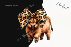 Boojee Highland Cow PNG | Leopard Print PNG Product Image 2
