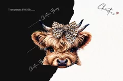 Boojee Highland Cow PNG | Leopard Print PNG Product Image 2