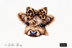 Boojee Highland Cow PNG | Leopard Print PNG Product Image 1