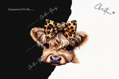 Boojee Highland Cow PNG | Leopard Print PNG Product Image 2