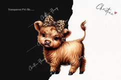 Boojee Highland Cow PNG | Leopard Print PNG Product Image 2