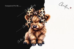 Boojee Highland Cow PNG | Leopard Print PNG Product Image 2