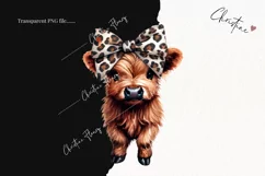 Boojee Highland Cow PNG | Leopard Print PNG Product Image 2