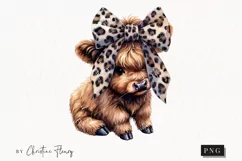 Boojee Highland Cow PNG | Leopard Print PNG Product Image 1