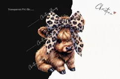 Boojee Highland Cow PNG | Leopard Print PNG Product Image 2