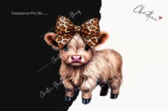 Boojee Highland Cow PNG | Leopard Print PNG Product Image 2