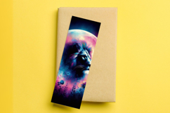 printable bookmark sublimation - cosmic lion head Product Image 1