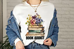 Books Addict Sublimation | Watercolour Books with Flowers Product Image 2