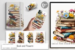 Digital Paper Books and Flowers Product Image 1